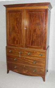 mahogany linen press
