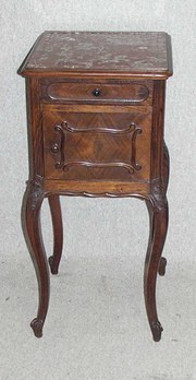mahogany marble top bedside