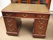 Walnut pedestal desk