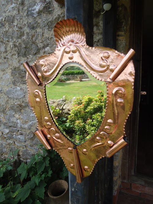 Arts & Crafs Cornish school Sheild mirror