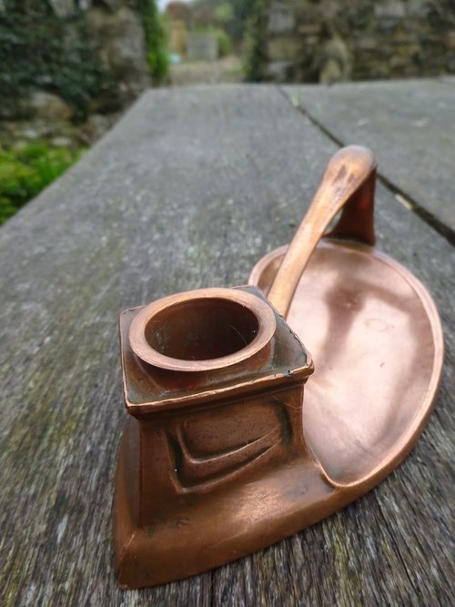Arts & Crafts Austrian copper candleholder
