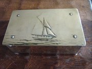 Arts  Crafts Brass casket with