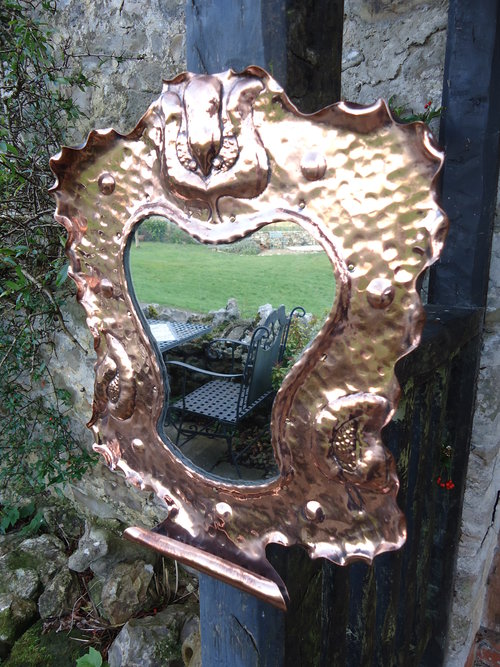 Arts & Crafts Copper Mirror