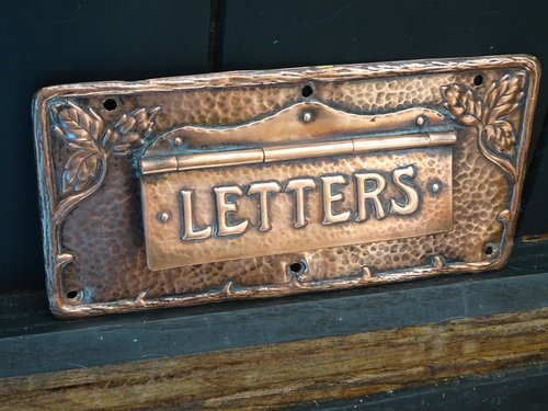 Arts & Crafts Cornish school letter box