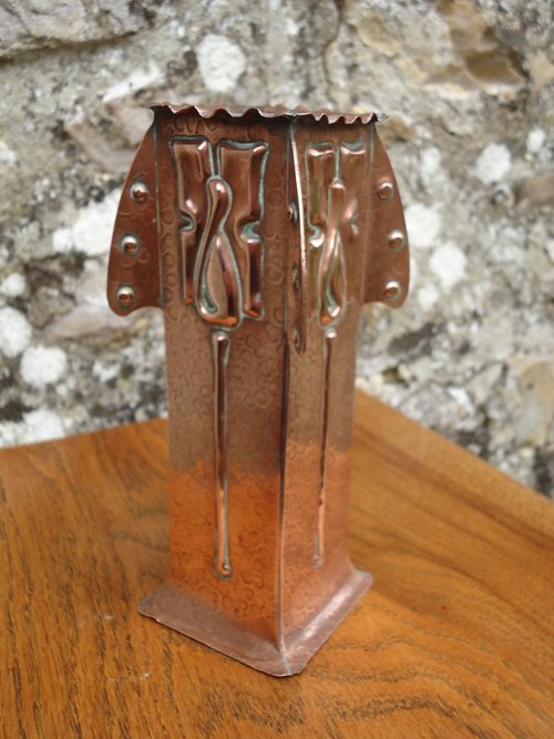 Arts & Crafts Glasgow school copper vase