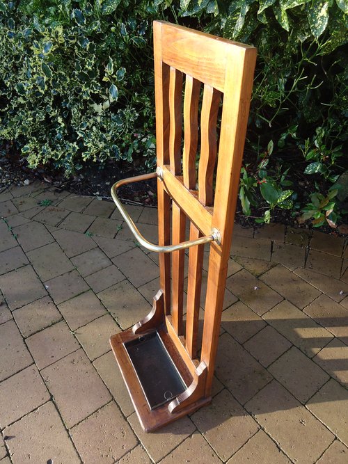Arts & Crafts Glasgow school oak stick stand