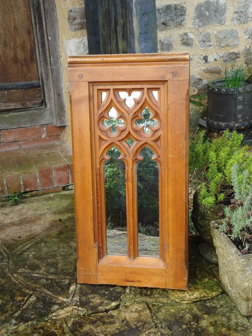 Arts & Crafts Gothic Pine mirror