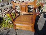 Arts & Crafts Hall seat/Stick stand.