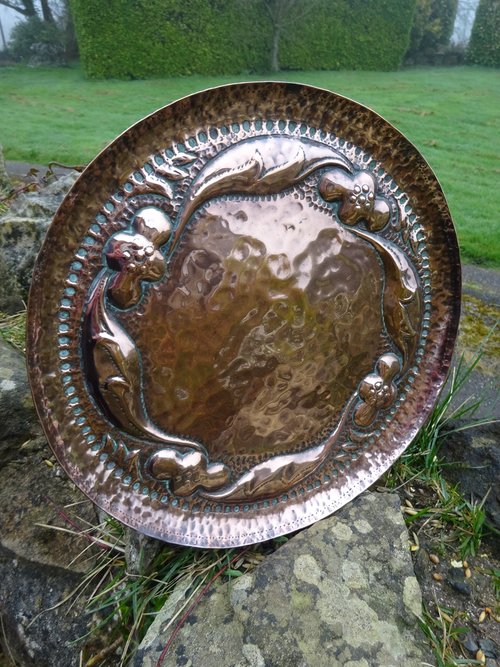 Arts & Crafts John Pearson copper charger
