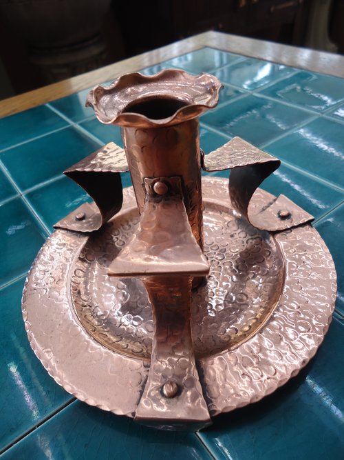Arts & Crafts Newlyn school copper candle holder