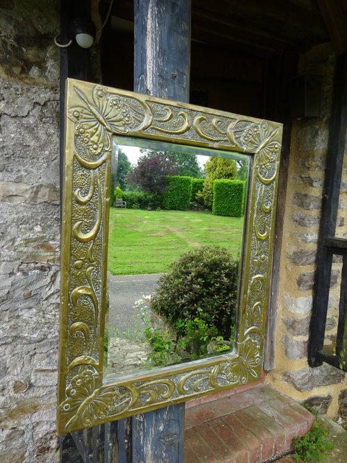 Arts & Crafts Scottish school butterfly mirror
