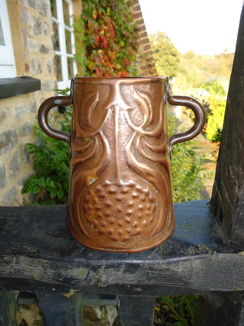 Arts & Crafts Yattendon two handled copper vase