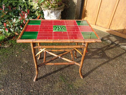Arts & Crafts Bamboo tiled top table
