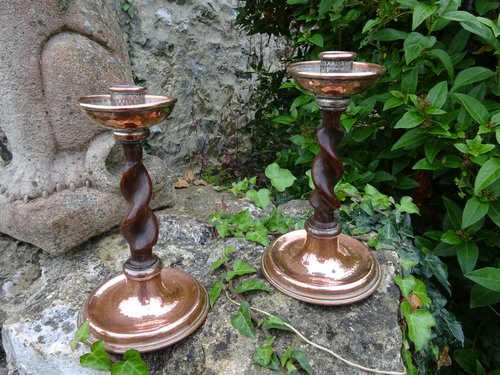 Arts & Crafts candlesticks - A.E.Jones