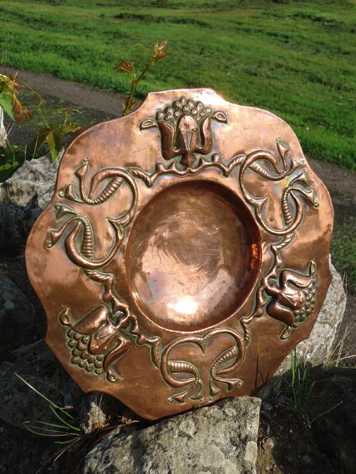 Arts & Crafts copper charger