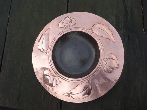 Arts & Crafts charger. Potteries Guild of Cripples
