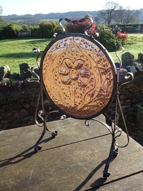 Arts & Crafts copper fire screen