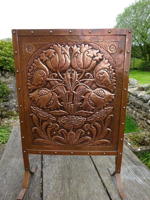 Arts & Crafts copper fire screen Fivemiletown