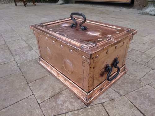 Arts & Crafts copper fireside box