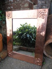 Arts & Crafts copper mirror. Liberty