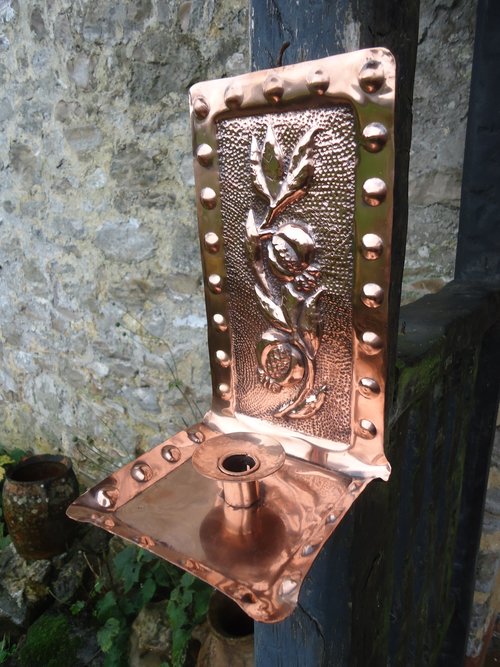 Arts & Crafts copper sconce