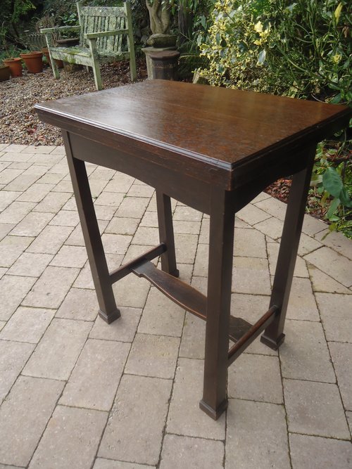 Arts & Crafts fold over card table. Liberty