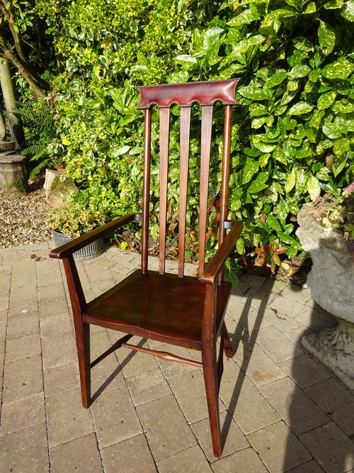 Arts & Crafts high back arm chair