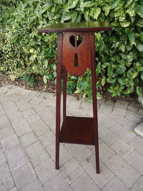 Arts & Crafts mahogany plant stand.. A.E. Taylor