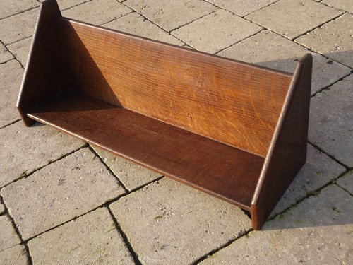 Arts & Crafts oak book trough