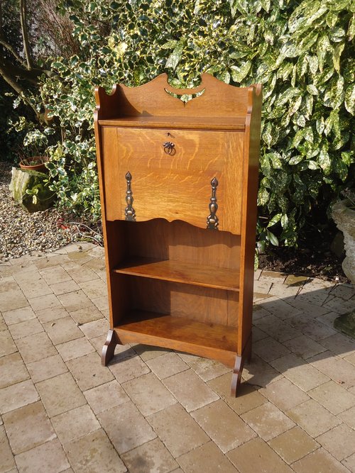 Arts & Crafts oak bureau bookcase