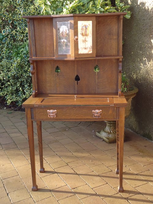Arts & Crafts oak bureau for Liberty