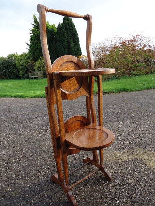 Arts & Crafts oak cake stand.