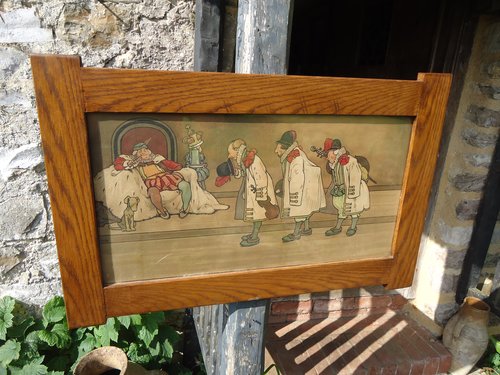 Arts & Crafts oak framed John Hassall print
