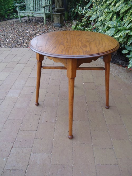 Arts & Crafts oak lamp table - William Birch