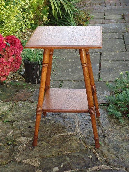 Arts & Crafts oak lamp table by William Birch