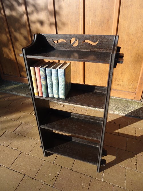 Arts & Crafts oak pegged bookcase