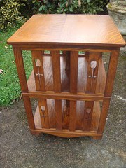 Arts  Crafts oak revolving boo