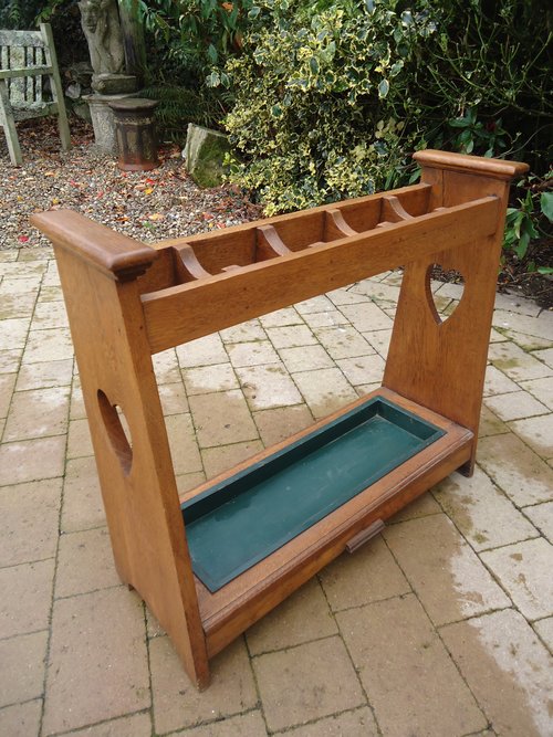 Arts & Crafts oak stick stand for Liberty