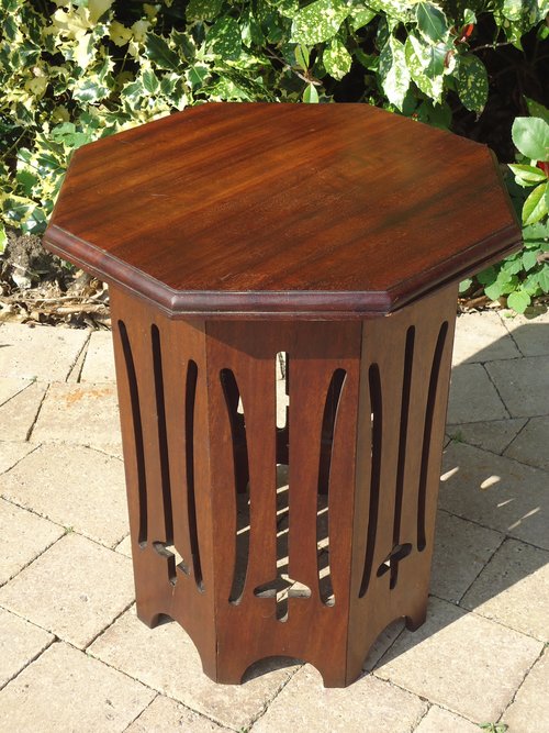 Arts & Crafts octagonal lamp table