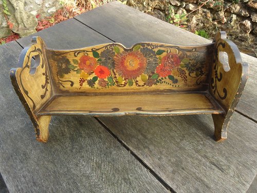 Arts & Crafts painted pine book stand