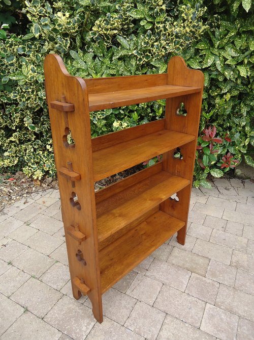 Arts & Crafts pegged oak bookcase for Liberty