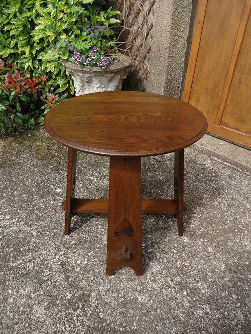 Arts & Crafts pegged oak table for Liberty