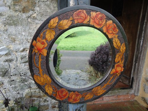 Arts & Crafts poker work mirror