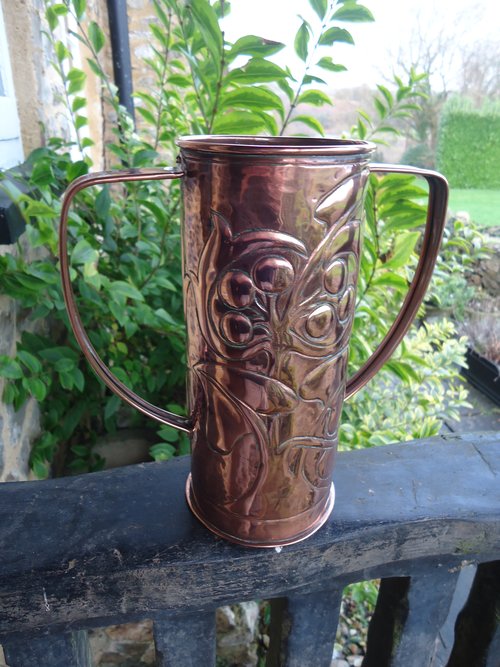 Arts & Crafts two handled copper vase. Williams