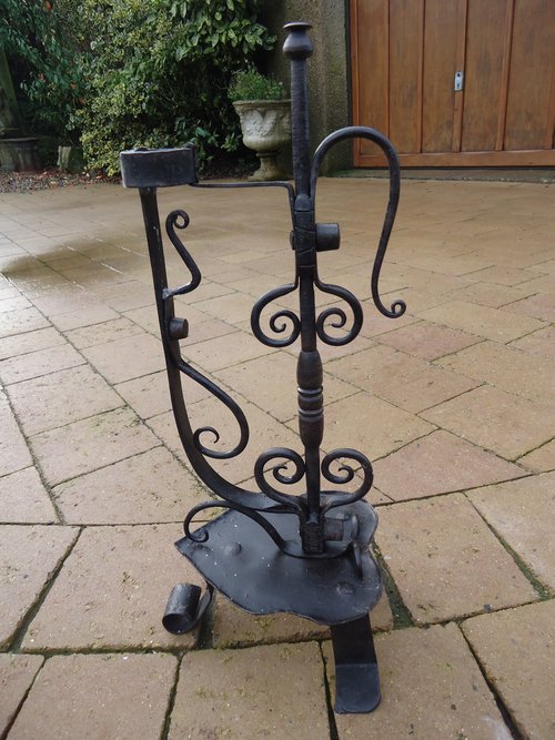 Arts & Crafts wrought iron candle holder
