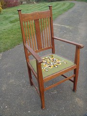 Arts  crafts oak arm chair
