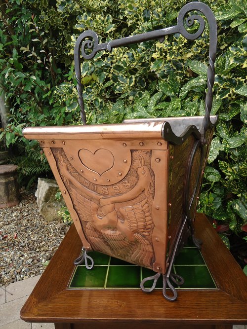 Fabulous Arts & Crafts coal bucket - John Pearson