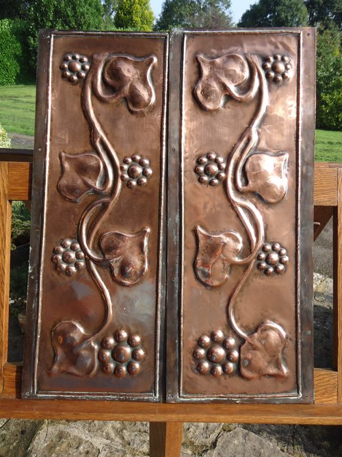 Good pair of Arts & Crafts copper panels