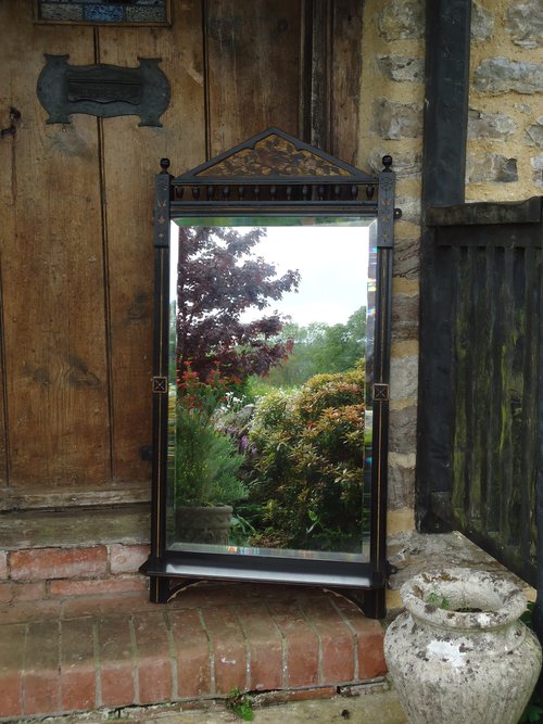 Large Aesthetic movement mirror with shelf