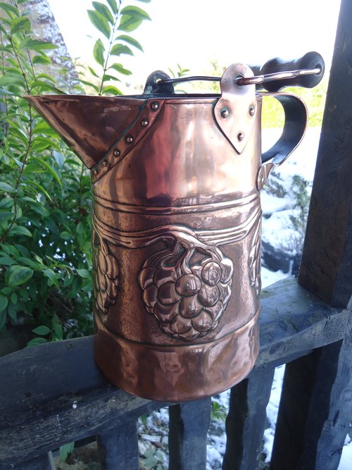 Large Arts & Crafts copper water jug